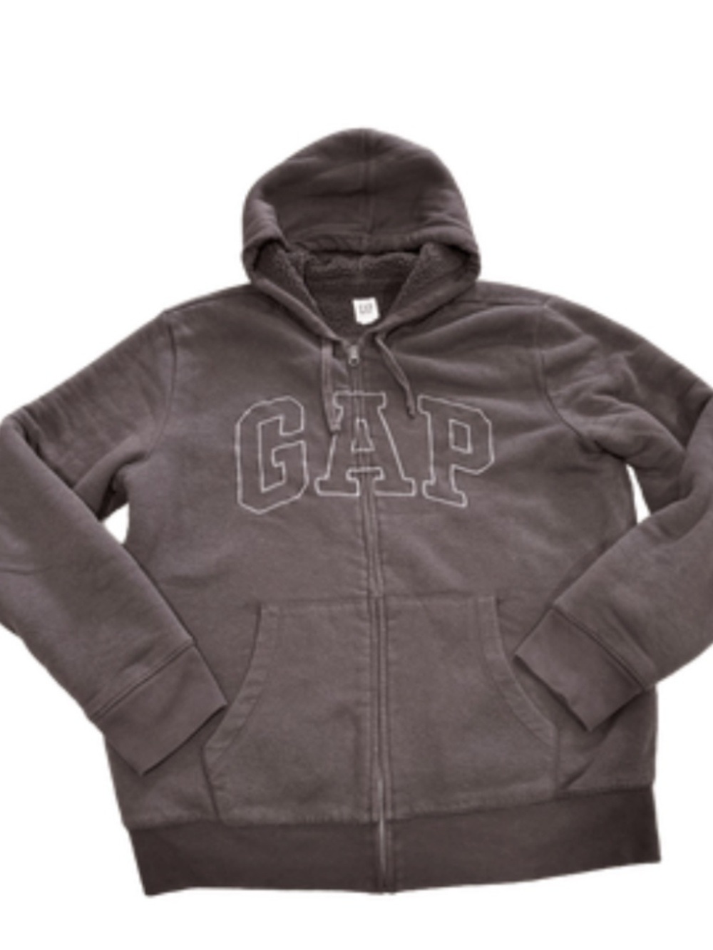 🤎 GAP Arch Logo Sherpa Lined Zip-Up Hoodie — Terra Brown